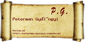 Peterman Gyöngyi névjegykártya