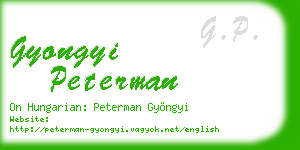 gyongyi peterman business card
