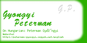 gyongyi peterman business card